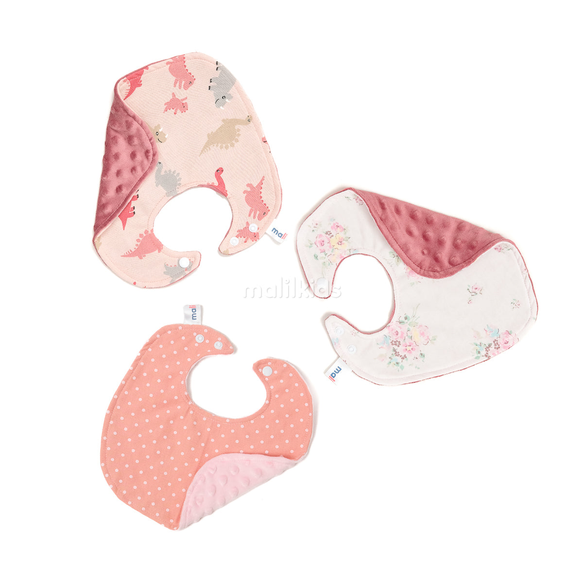 Baby Bib Minky Cotton Print Square - Girl
