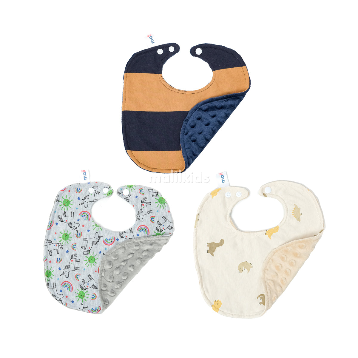 Baby Bib Minky Cotton Print Square - Unisex
