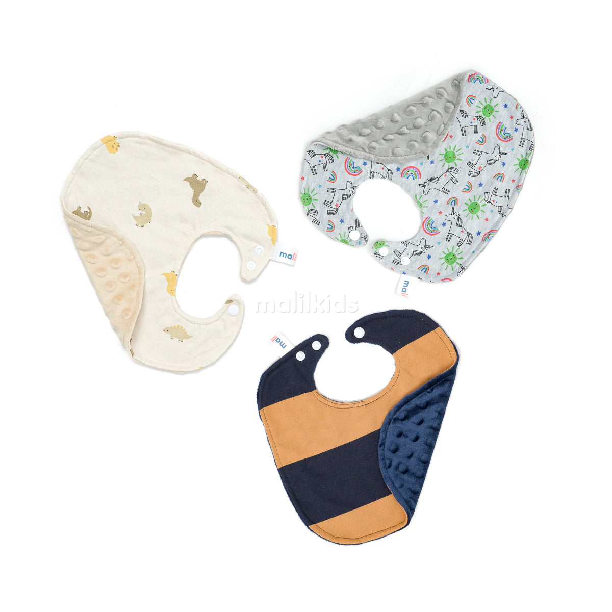 Baby Bib Minky Cotton Print Square - Unisex