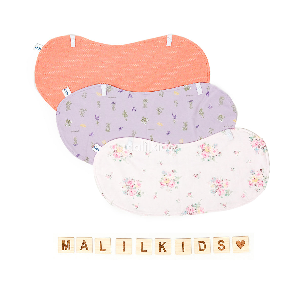 Tatakan Pundak Sendawa Burp Bib Alas Kepala Slabber Baby Bib 2in1 - Cotton Print (Girl)