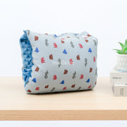 Malilkids Bantal Menyusui 2in1 Nursing Arm Pillow 2in1 Reversible Kombinasi Minky - Fleece - Motif Blue Animal