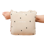 Malilkids Bantal Menyusui 2in1 Nursing Arm Pillow 2in1 Reversible Kombinasi Minky - Fleece - Motif Lil Love Cream