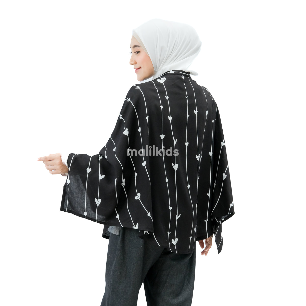 Nursing Cover 2in1 Rayon  Love Line Black