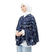 Nursing Cover 2in1 Rayon  Love Line Navy