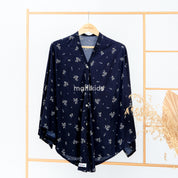 Nursing Cover 2in1 Rayon Yellow Bloom Navy