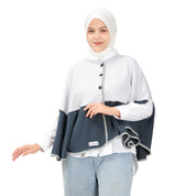 Malilkids Signature Nursing Cover 2in1 - Silver Misty x Navy