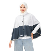 Malilkids Signature Nursing Cover 2in1 - Silver Misty x Navy