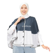 Malilkids Signature Nursing Cover 2in1 - Navy x Silver Misty