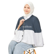 Malilkids Signature Nursing Cover 2in1 - Navy x Silver Misty