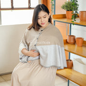 Malilkids Signature Nursing Cover 2in1 - Sand x Grey Misty