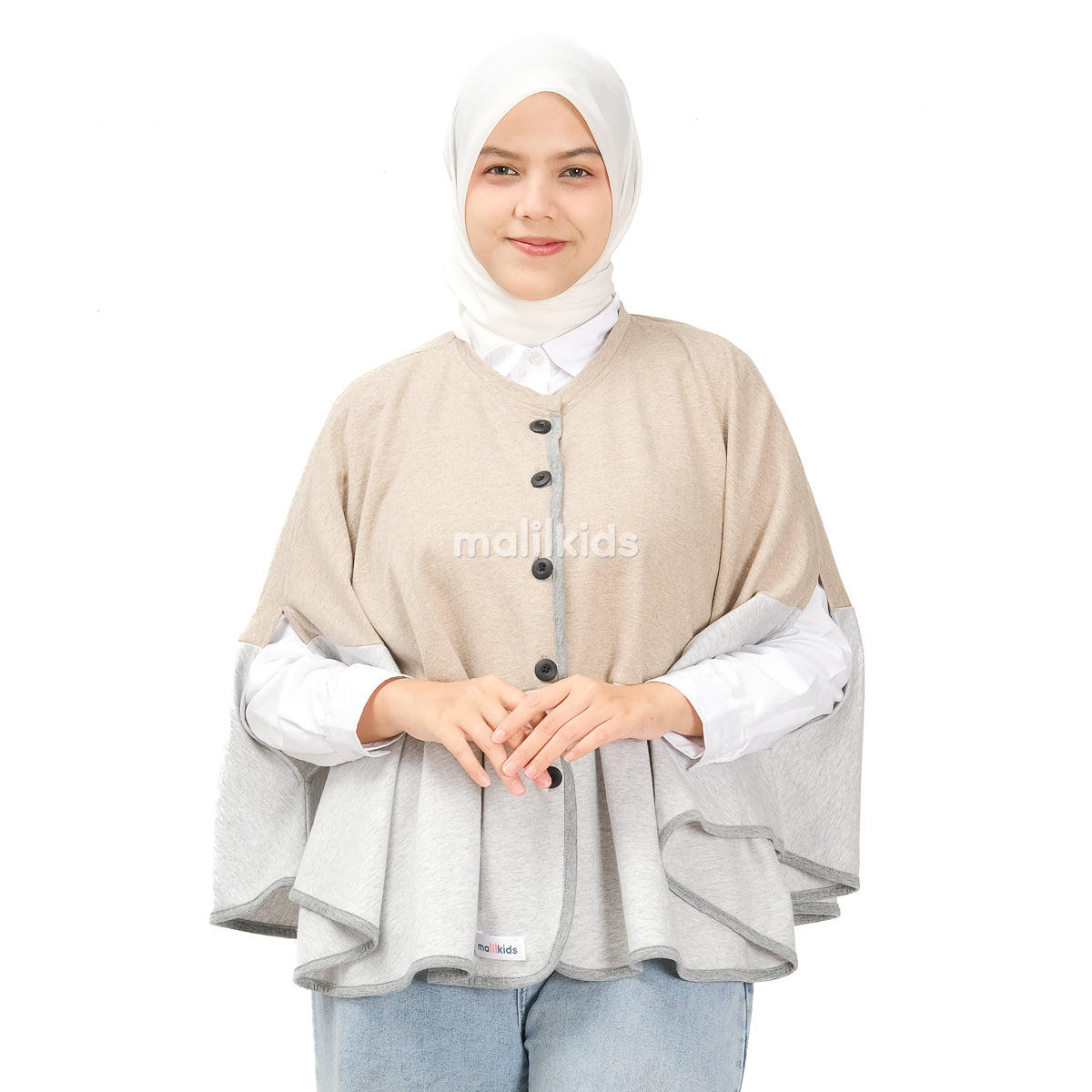 Malilkids Signature Nursing Cover 2in1 - Sand x Grey Misty