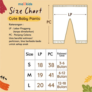 Cute Baby Pants : Motif Unisex (Baby Boy/Girl)
