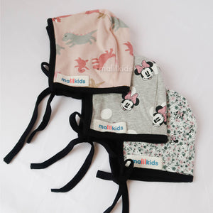 Topi Bayi Reversible Baby Bonnet Hat : Motif Girl