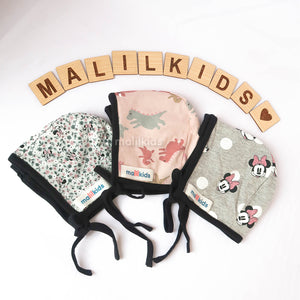 Topi Bayi Reversible Baby Bonnet Hat : Motif Girl