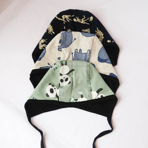 Topi Bayi Reversible Baby Bonnet Hat : Motif Unisex